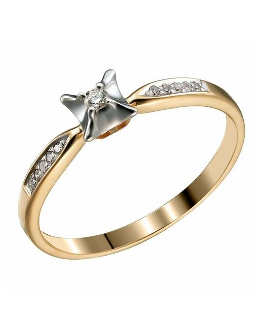 UVI Ювелирочка Перстень Золотое кольцо 585 пробы с Бриллиантами красное золото проба бриллиант бесцветный серебряный