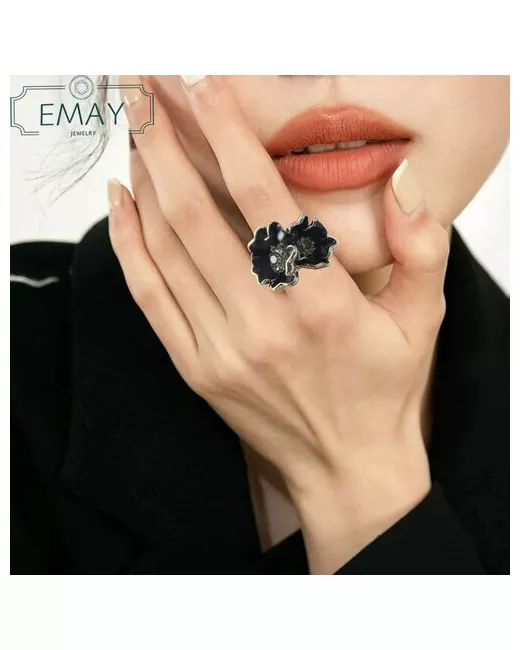 Emay Кольцо искусственный камень фианит размер 17 серебряный