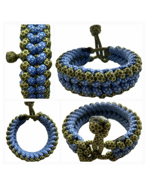 Sunny Street Славянский оберег плетеный браслет Утренняя Искра 1 шт. размер 7.5 см диаметр 7 зеленый синий