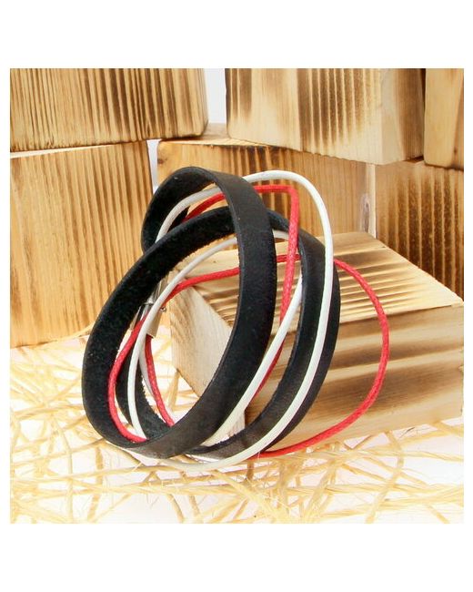 Solid-belts Браслет с веревками кожаный черный Old Furrier Solid BeltS на руку 16 18 см кожа размер 17 красный