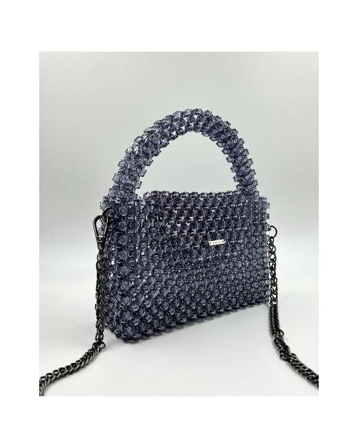 Lady Bag Сумка кросс-боди фактура плетеная голубой