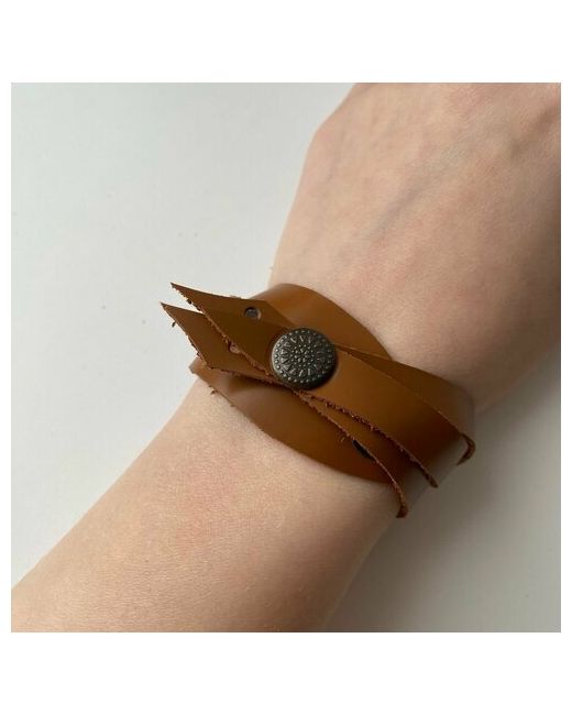 SOZDASHEV Hand Made Браслет Кожаный винтажный плетеный браслет из натуральной кожи на кнопке 1 шт. размер 24 см