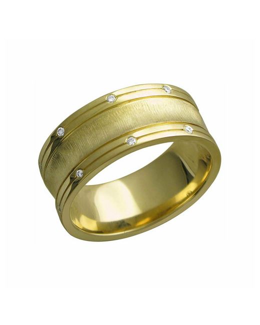 Эстет Кольцо обручальное желтое золото 585 проба бриллиант размер 16.5