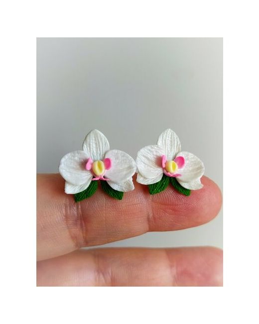 Tiny Petal Серьги пусеты Цветы полимерная глина размер/диаметр 20 мм