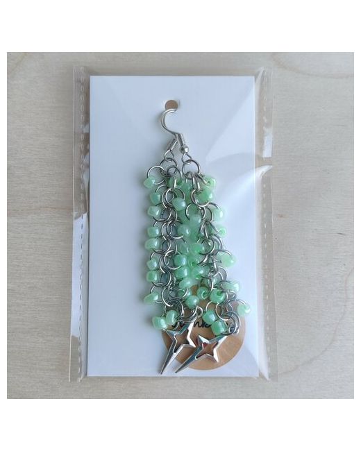 Hope's jewelry Серьги Asalia стекло бисер размер/диаметр 80 мм зеленый