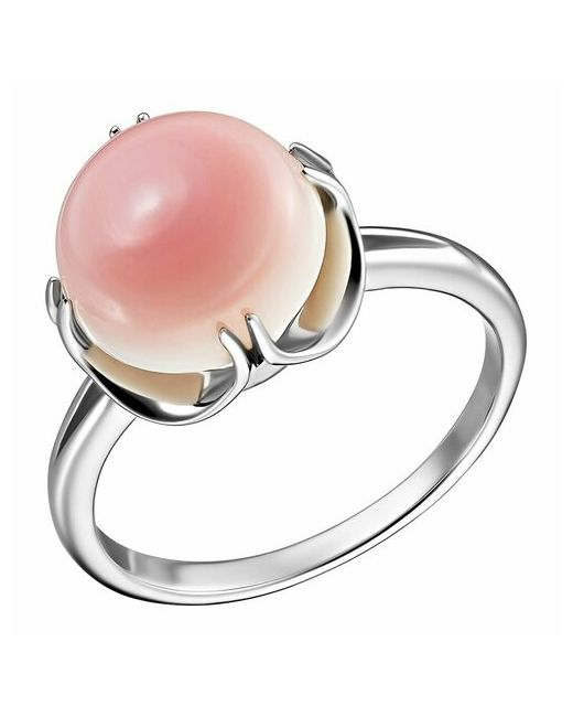 UVI Ювелирочка Перстень Серебряное кольцо 925 пробы с Кораллом серебро проба родирование коралл размер 19 розовый серебряный