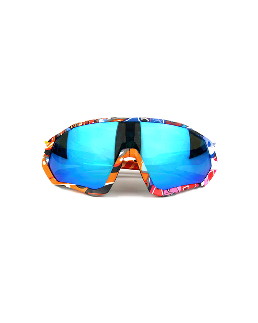 Kapvoe Солнцезащитные очки Очки спортивные унисекс для лыж велосипеда туризма KE9408-01очкиГраффити красный
