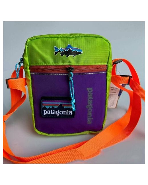 Patagonia Сумка кросс-боди фактура стеганая зеленый фиолетовый