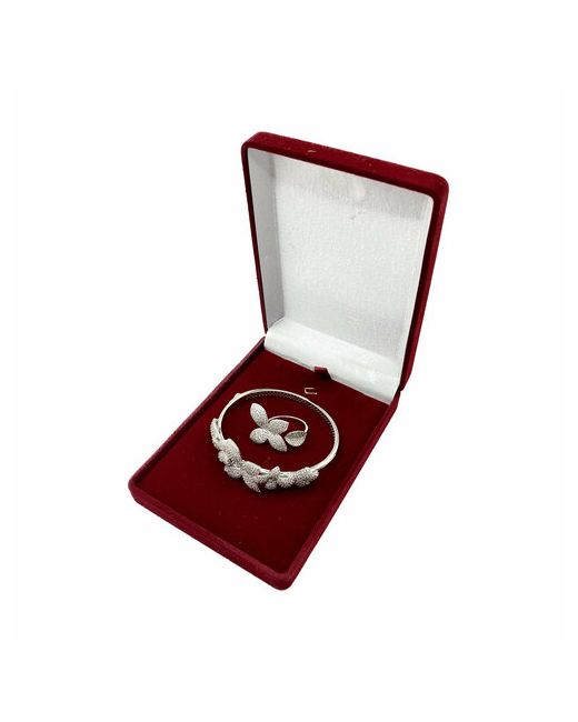 Infinite Комплект бижутерии браслет кольцо фианит размер кольца 15 браслета 17 см серебряный