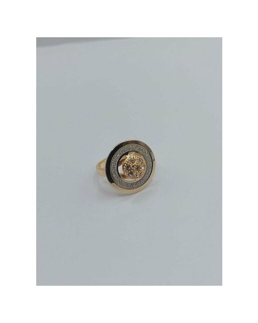 Nobrand Кольцо бижутерия позолоченное кольцо под золото искусственный камень размер 19.5