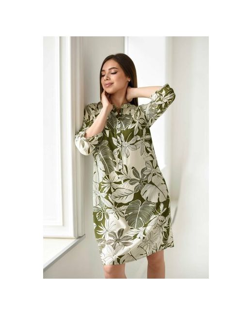 Текстильный край Платье размер 54 зеленый