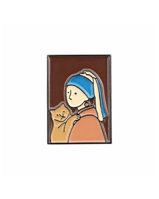U.Pack Значок Девушка с жемчужной серёжкой и котом Ян Вермеер