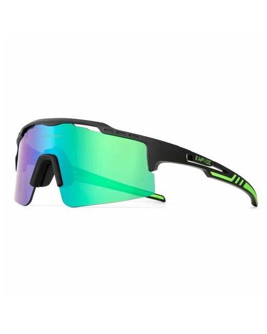 Kapvoe Солнцезащитные очки Очки спортивные унисекс для лыж велосипеда туризма KE-X75/Очки/Цвет04/ЧерныйЗеленый зеленый черный