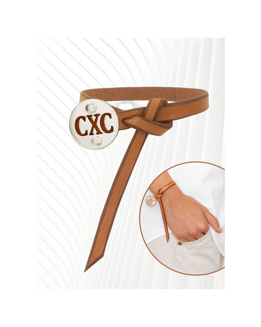 Cxc Браслет кожа 1 шт. размер 18 см диаметр 5 коричневый