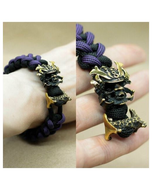 Lucky Crafts Плетеный браслет металл черный фиолетовый