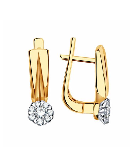 Diamant online Серьги золото 585 проба бриллиант бесцветный