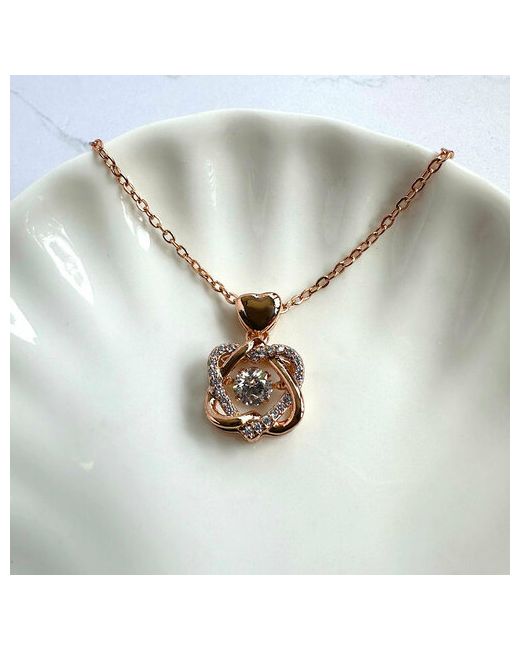 Xuping Jewelry Колье Кулон с цепочкой Танцующий бриллиант фианит длина 46 см