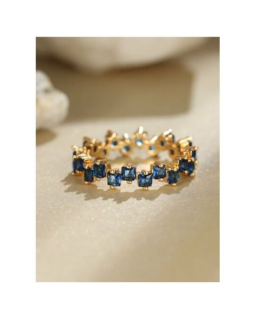 JasmineHouse Кольцо винтажное с синими камнями стекло размер 17