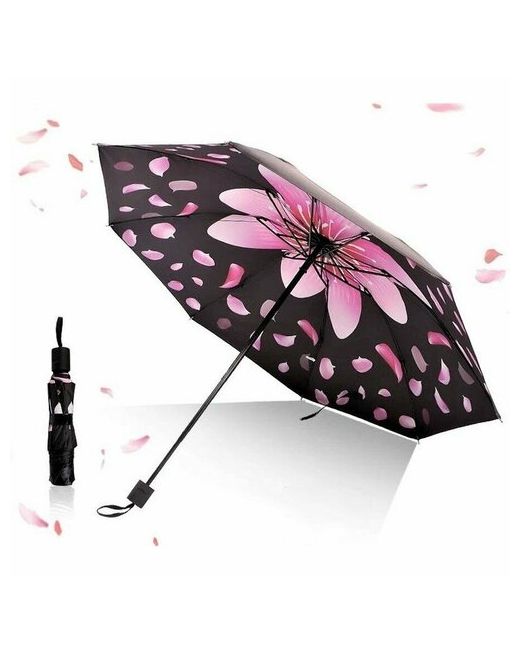 Плешоп Смарт-зонт черный розовый