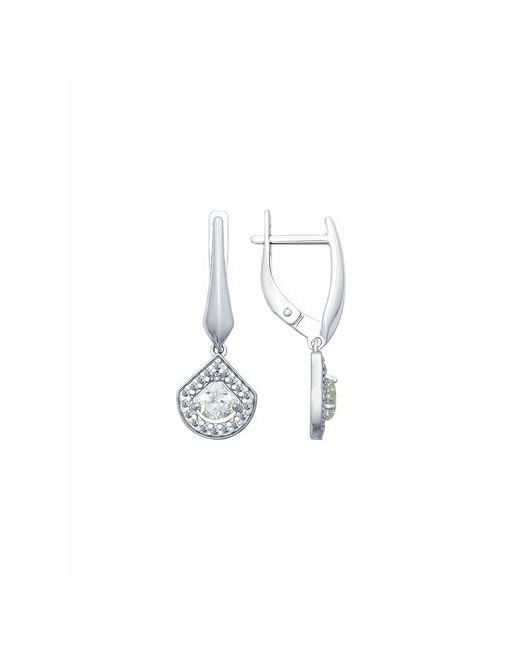 The Jeweller Серьги с подвесками серебро 925 проба родирование кристаллы Swarovski серебряный