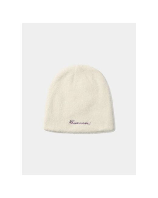 thisisneverthat Шапка Shaggy No Cuff Beanie Off White размер OneSize