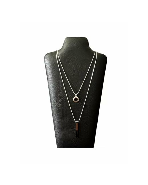 Fashion Jewelry Колье цепочка с подвеской геометрической серебряный серый
