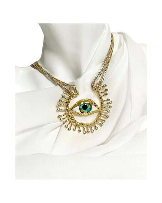 Angelina Jewellery Колье колье глаз длина 45 см серебряный голубой