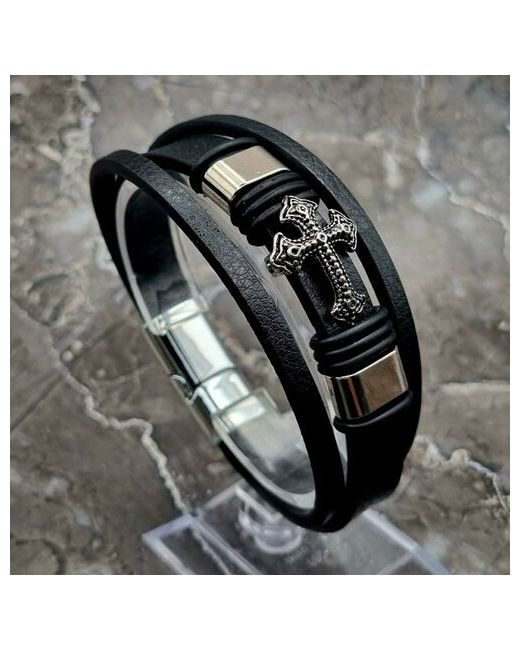 Reniva Славянский оберег плетеный браслет Браслет кожаный бижутерия украшение на руку металл размер 21 см диаметр 7 черный белый