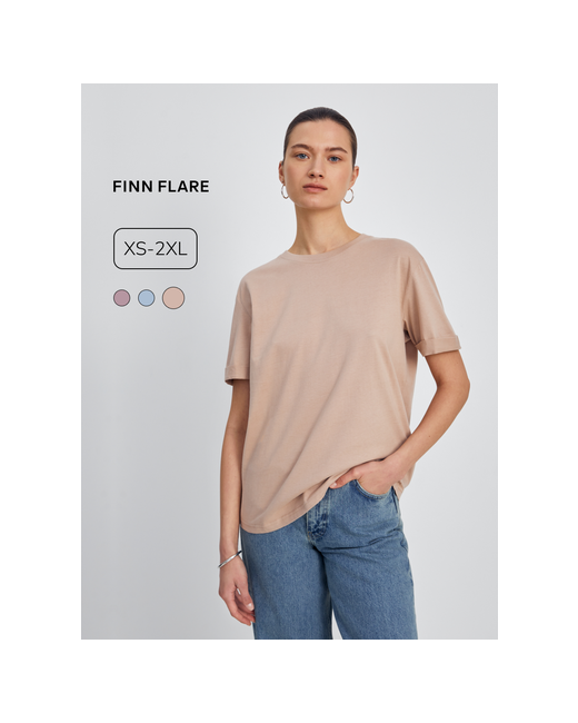 Finn Flare Футболка размер 2XL176-104-110 темно-бежевый