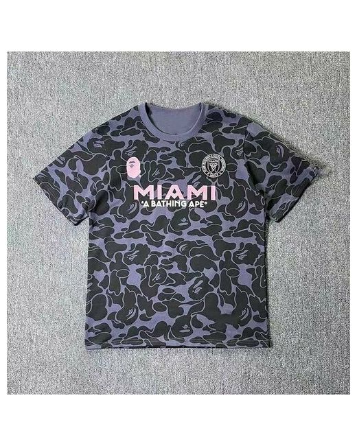 A Bathing Ape Футболка Кобрендовая камуфляжная футбольная футболка Miami International 2025/26 1 шт. размер черная