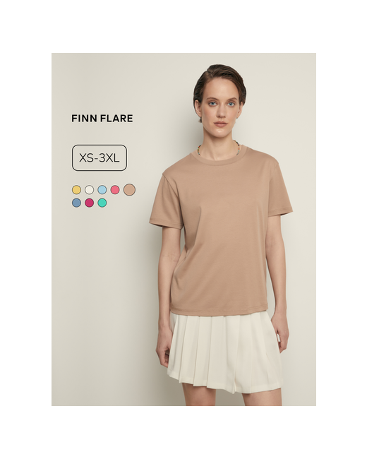 Finn Flare Футболка из мерсеризованного хлопка размер 2XL176-104-110 темно-бежевый