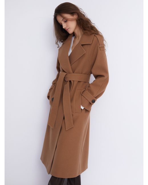 Zolla Длинное пальто-тренч без утеплителя на пуговицах с рукавами реглан и поясом