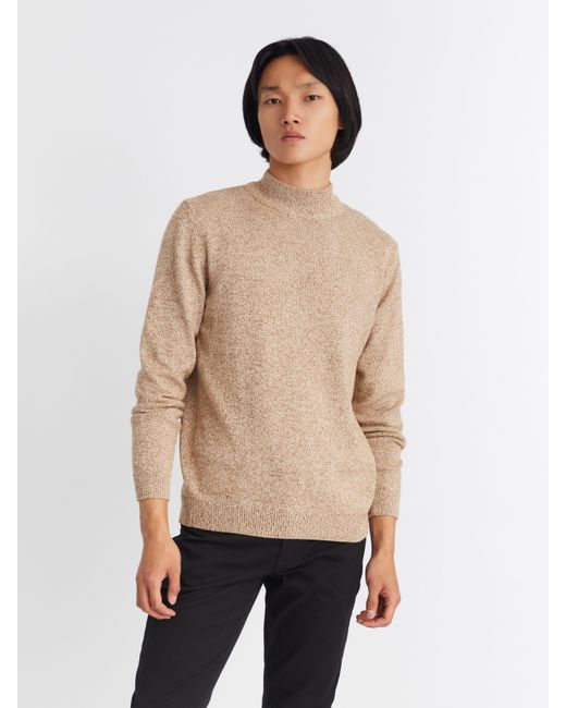 Zolla Вязаный свитер из хлопка с воротником-полустойкой и длинным рукавом