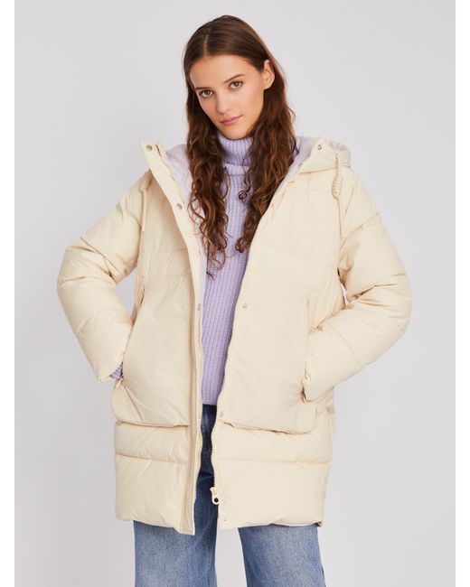 Zolla Тёплая стёганая куртка-пальто с капюшоном