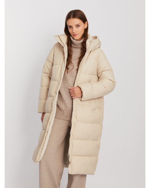 Zolla Тёплая длинная куртка-пальто с капюшоном