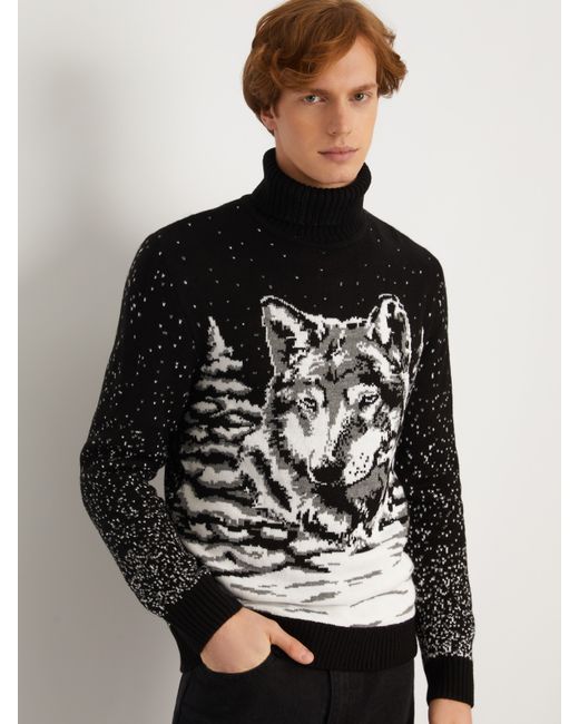 Zolla Вязаный свитер из акрила с волком