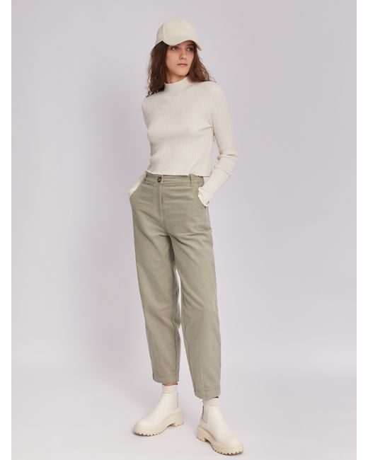 Zolla Вельветовые брюки из хлопка с высокой талией