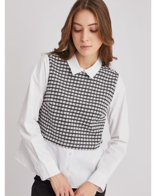 Zolla Комбинированная блузка с имитацией жилетки