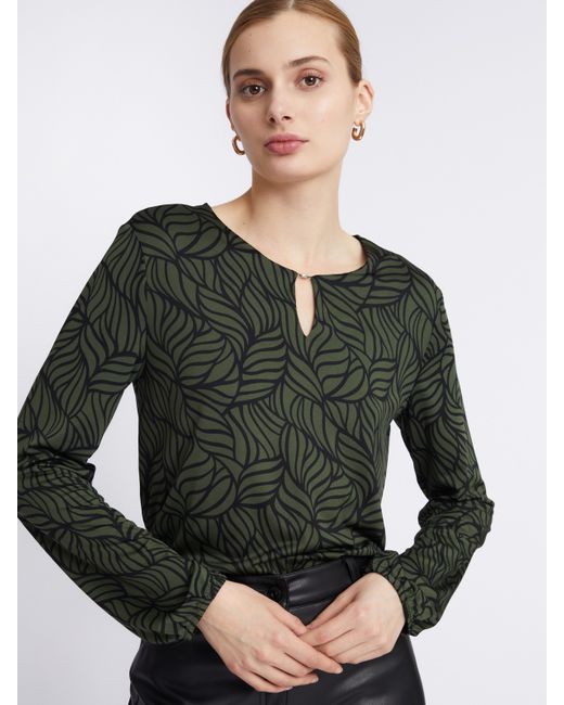 Zolla Трикотажная блузка на резинке с графичным узором