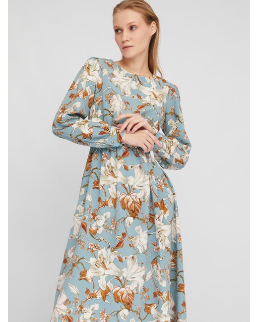 Zolla Платье длины миди с драпировкой и цветочным принтом
