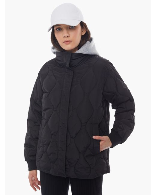 Zolla Стёганая куртка со съёмным капюшоном из трикотажа