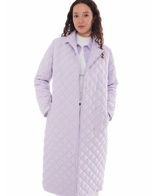 Zolla Утеплённое пальто с отложным воротником и поясом