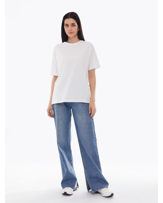 Zolla Высокие джинсы прямого силуэта с разрезами