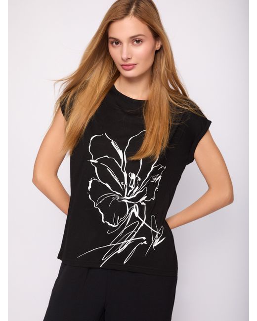 Zolla Трикотажная футболка с цветочным принтом