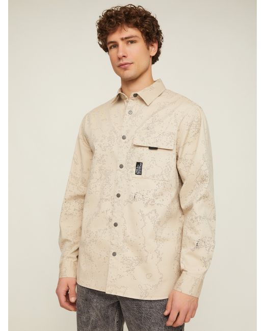 Zolla Куртка-рубашка из хлопка с принтом и длинным рукавом