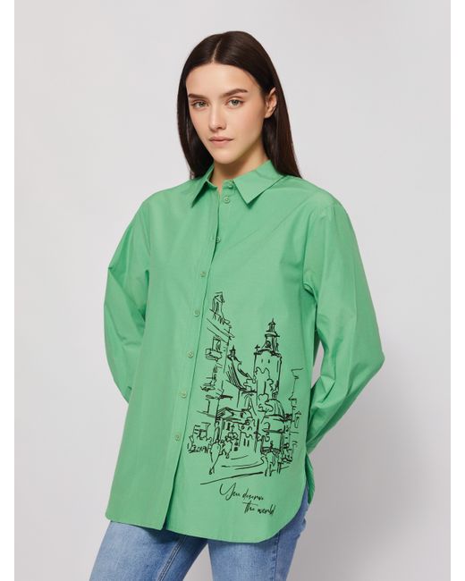 Zolla Рубашка прямого фасона с принтом