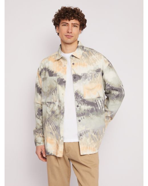 Zolla Куртка-рубашка из хлопка с принтом тай-дай