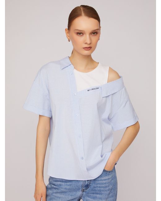 Zolla Комбинированная рубашка на одно плечо с вшитым топом