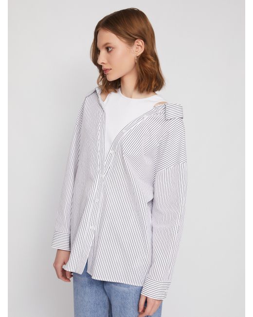 Zolla Комбинированная блузка-рубашка с вшитым топом