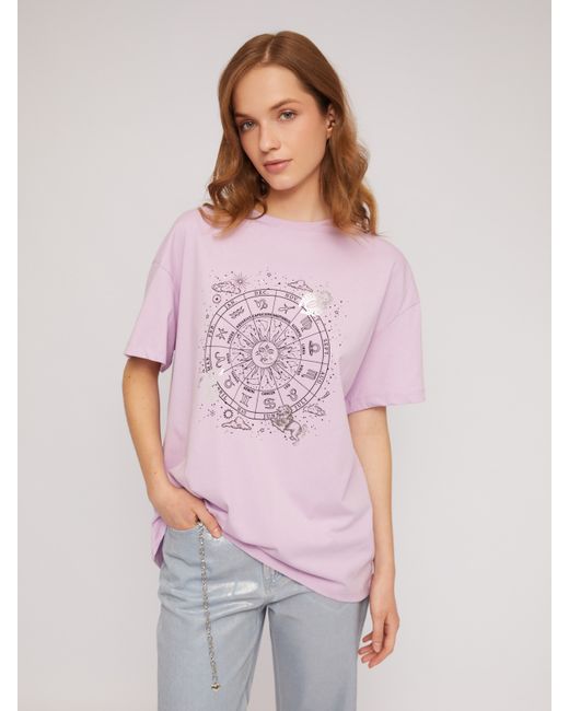 Zolla Трикотажная футболка из хлопка с принтом